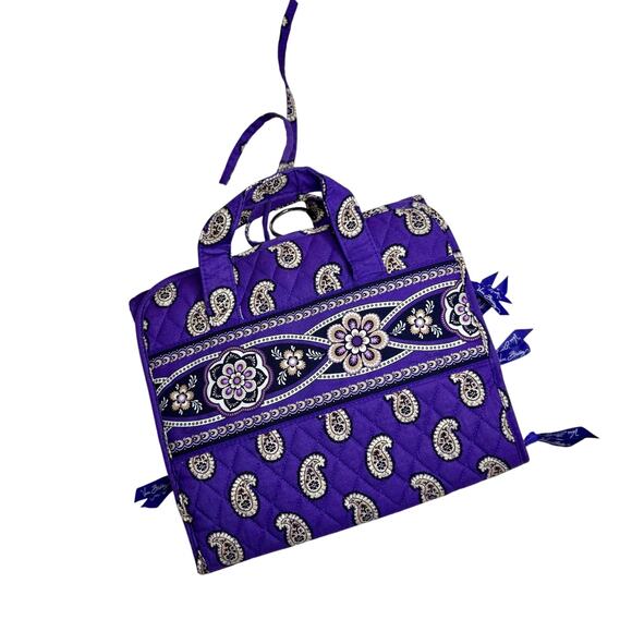 VERA BRADLEY Women's Hanging Makeup Toiletry Bag Purple Paisley Floral Travel - Picture 1 of 12